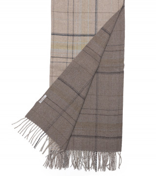 SCARF WITH CHECK DETAILS (65X180) 