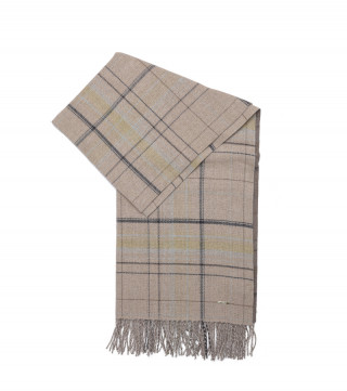 SCARF WITH CHECK DETAILS (65X180) 