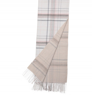 SCARF WITH CHECK DETAILS (65X180) 