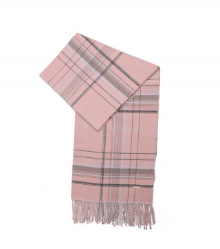SCARF WITH CHECK DETAILS (65X180) 