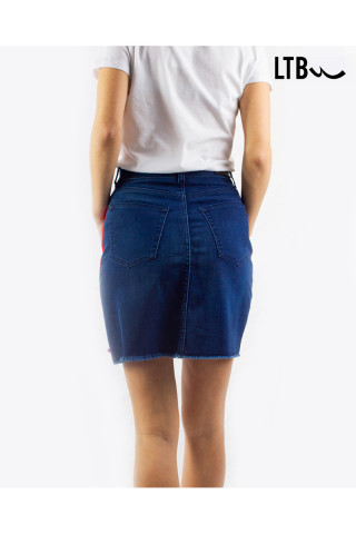 INNIE RED STRIPED JEAN SKIRT 