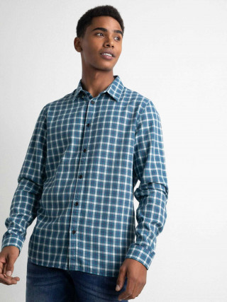 Men Shirt Long Sleeve Check 