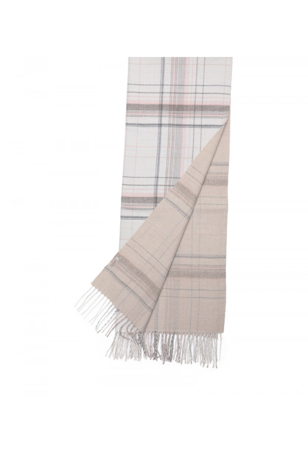 SCARF WITH CHECK DETAILS (65X180) 