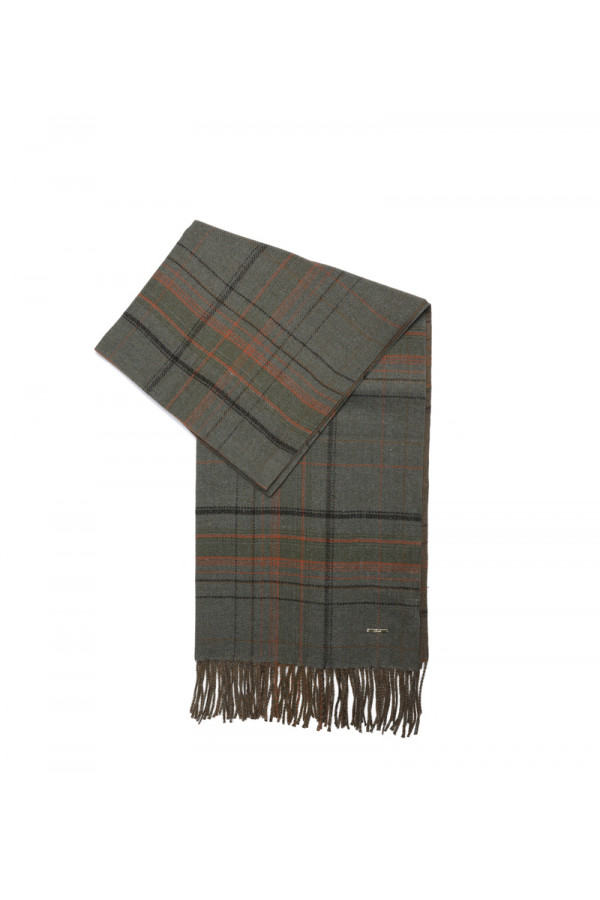 SCARF WITH CHECK DETAILS (65X180) 