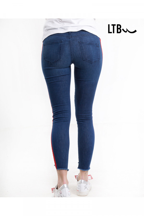 LONIA RED STRIPED JEANS 