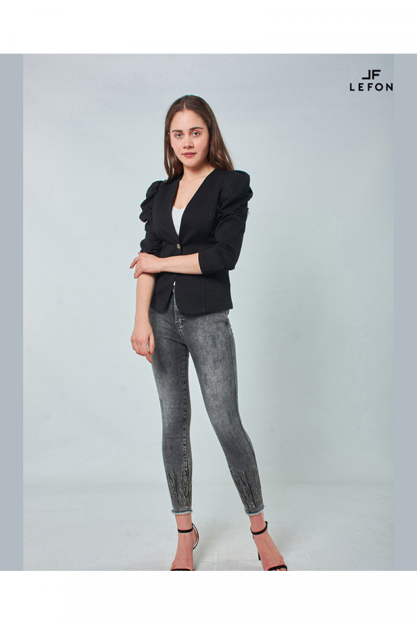 130123 PUFF SLEEVE COTTON JACKET 