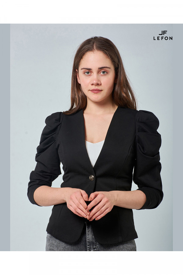 130123 PUFF SLEEVE COTTON JACKET 