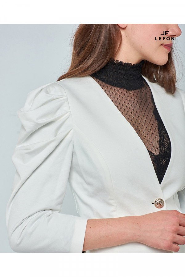 130123 PUFF SLEEVE COTTON JACKET 