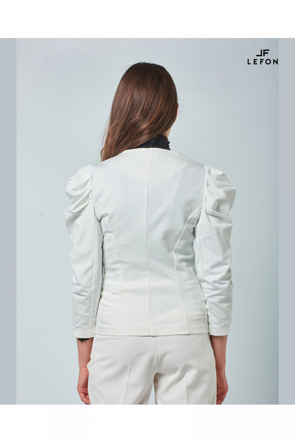 130123 PUFF SLEEVE COTTON JACKET 