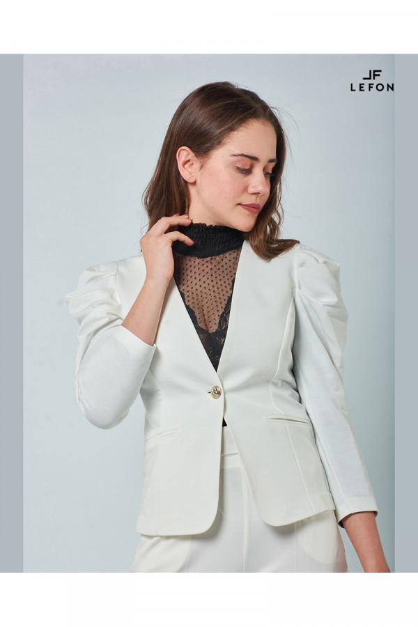 130123 PUFF SLEEVE COTTON JACKET 