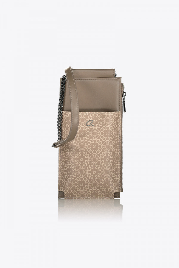 DREAMWORLD MONOGRAM PHONE BAG WITH ZIPPER POCKET 