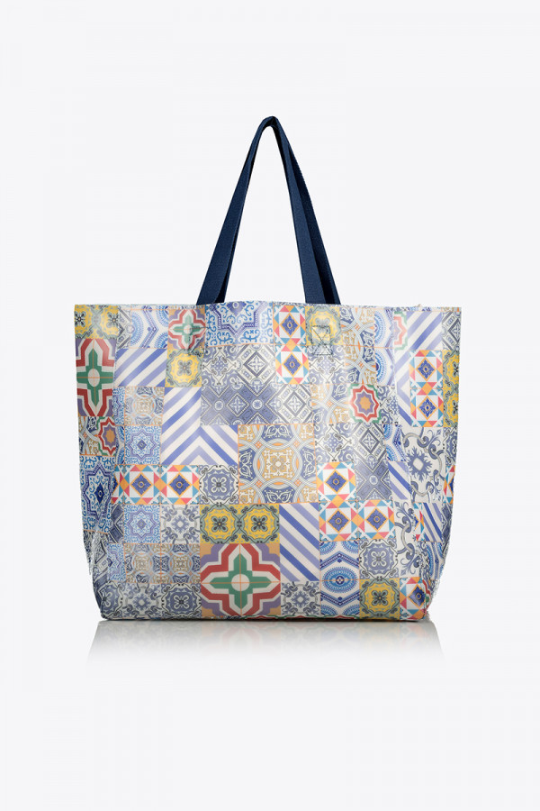 AZULEJOS BEACH BAG PLASTIC GRACE 