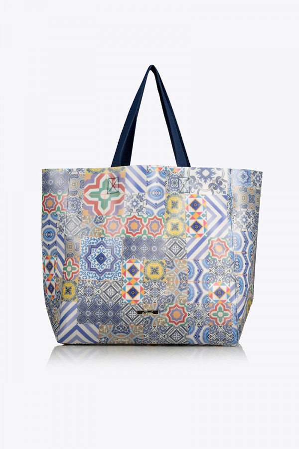 AZULEJOS BEACH BAG PLASTIC GRACE 
