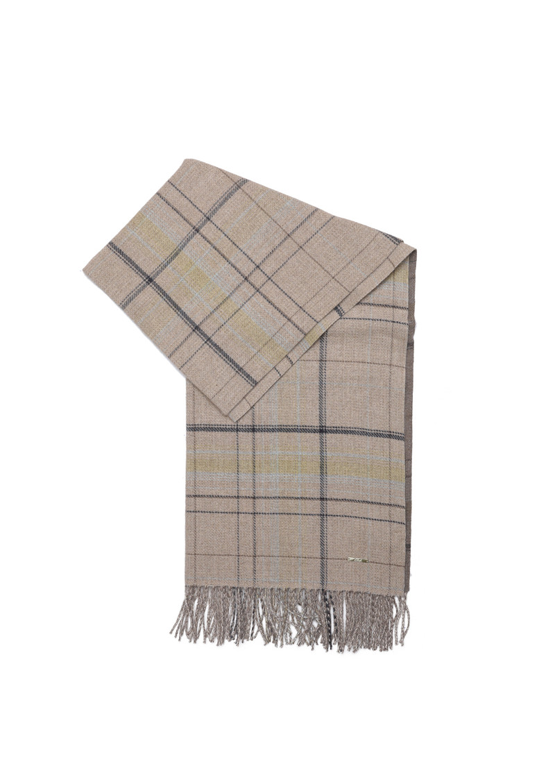 SCARF WITH CHECK DETAILS (65X180) 