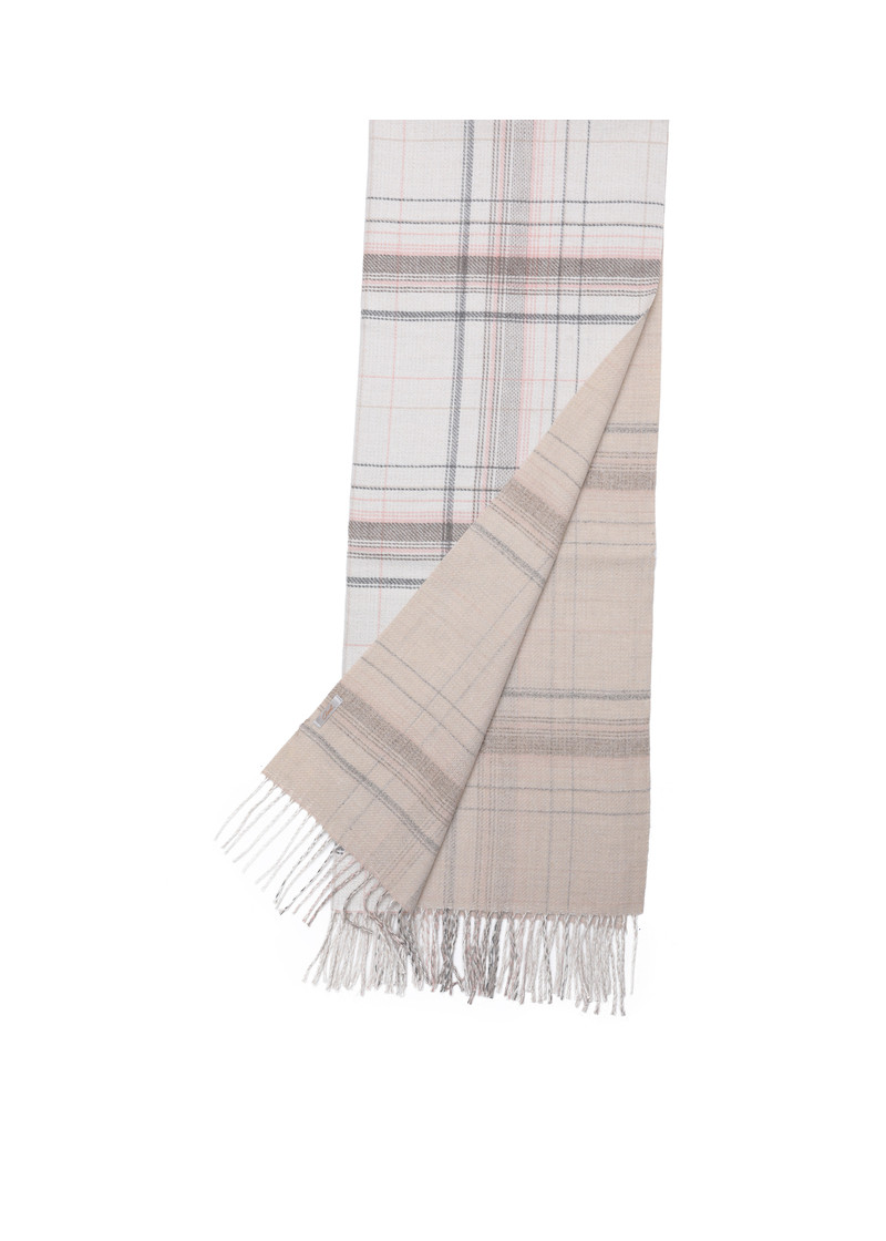 SCARF WITH CHECK DETAILS (65X180) 