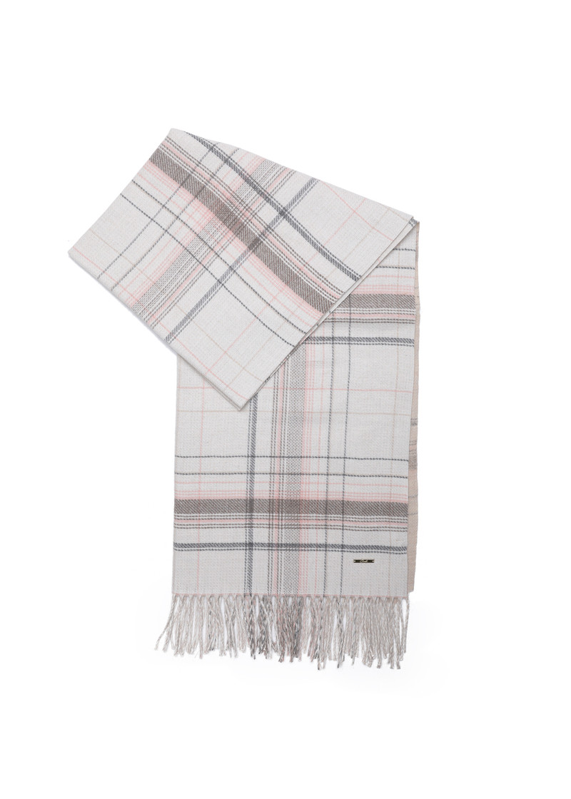 SCARF WITH CHECK DETAILS (65X180) 