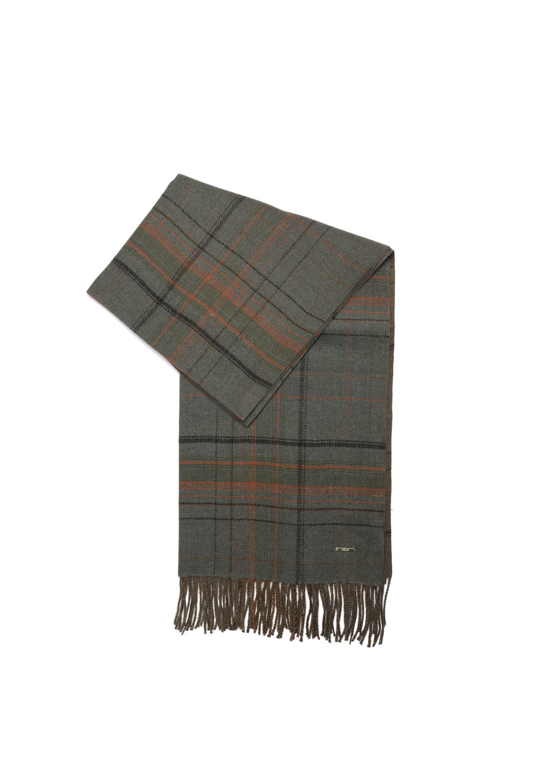 SCARF WITH CHECK DETAILS (65X180) 