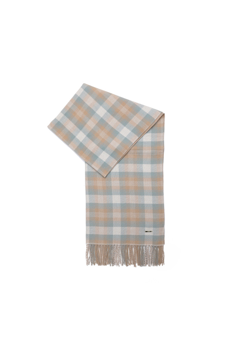 SCARF WITH CHECK DETAILS (65X180) 