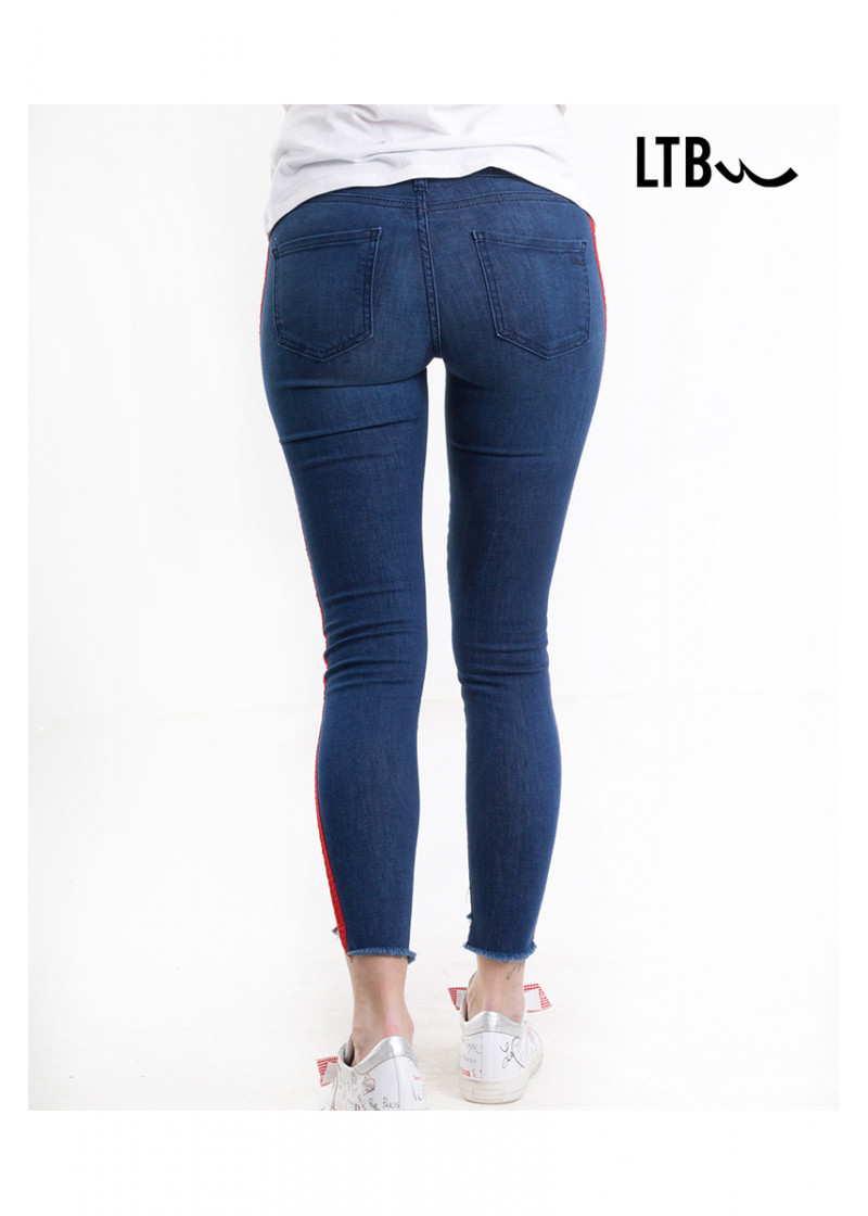 LONIA RED STRIPED JEANS 