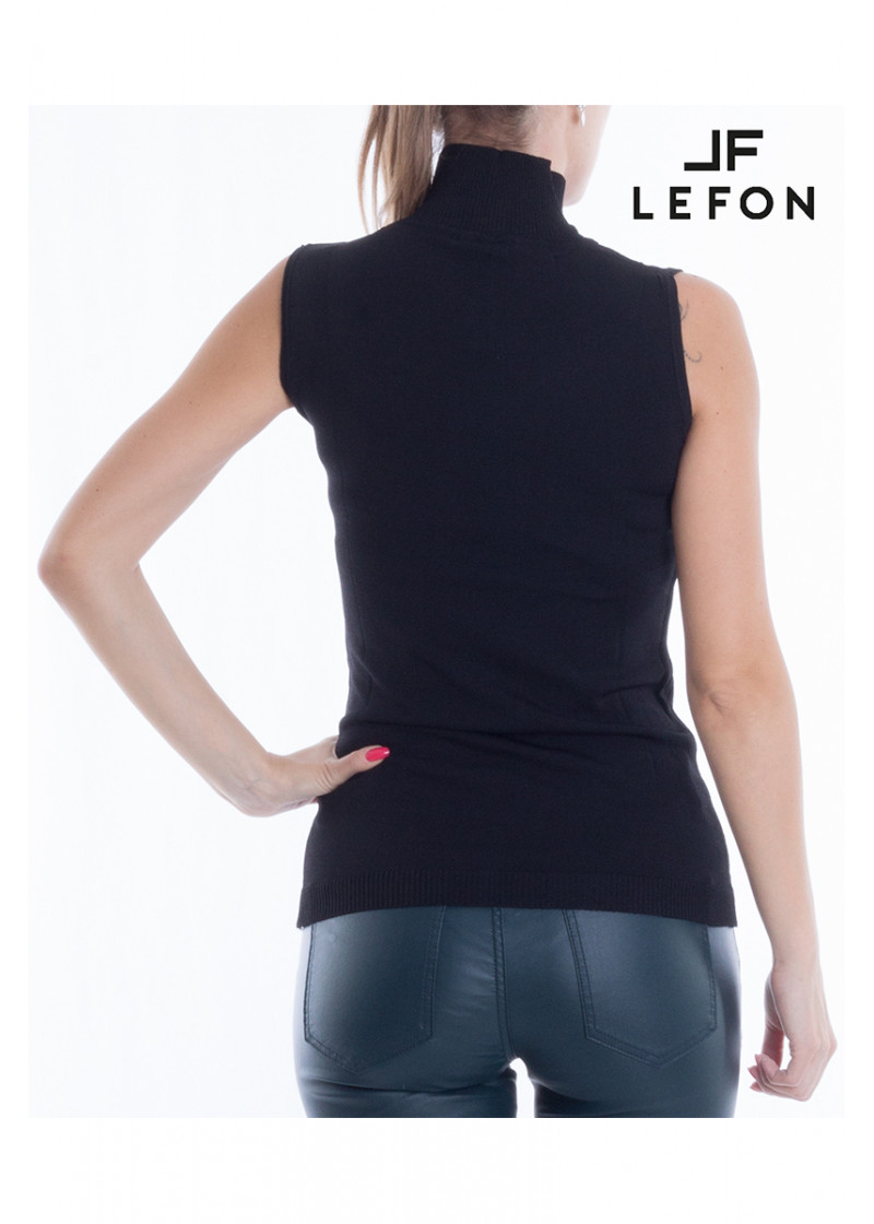 70412 SLEEVELESS TURTLENECK SWEATER 