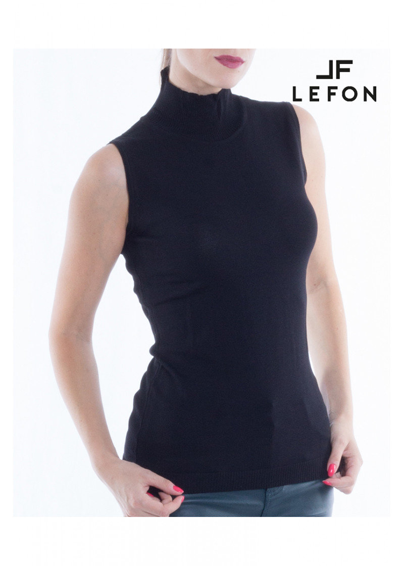 70412 SLEEVELESS TURTLENECK SWEATER 