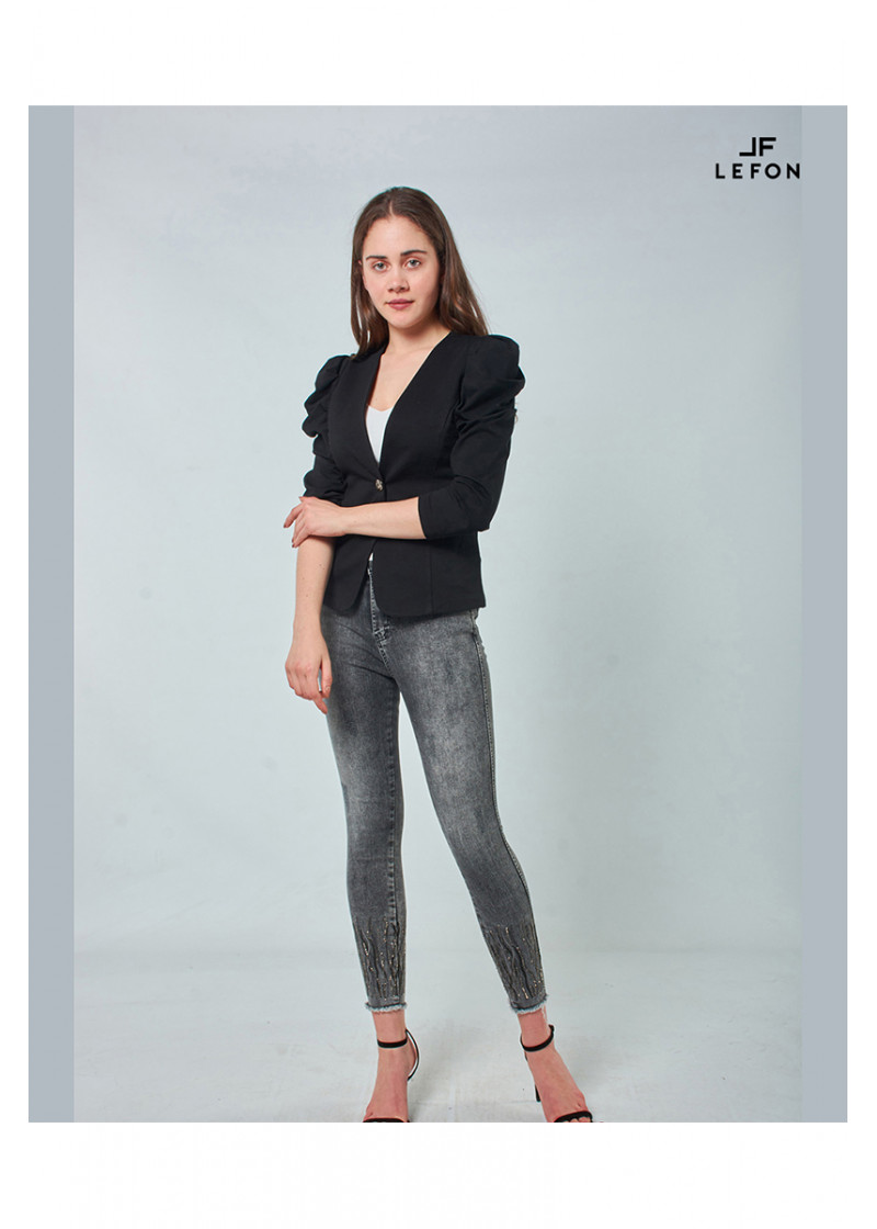 130123 PUFF SLEEVE COTTON JACKET 