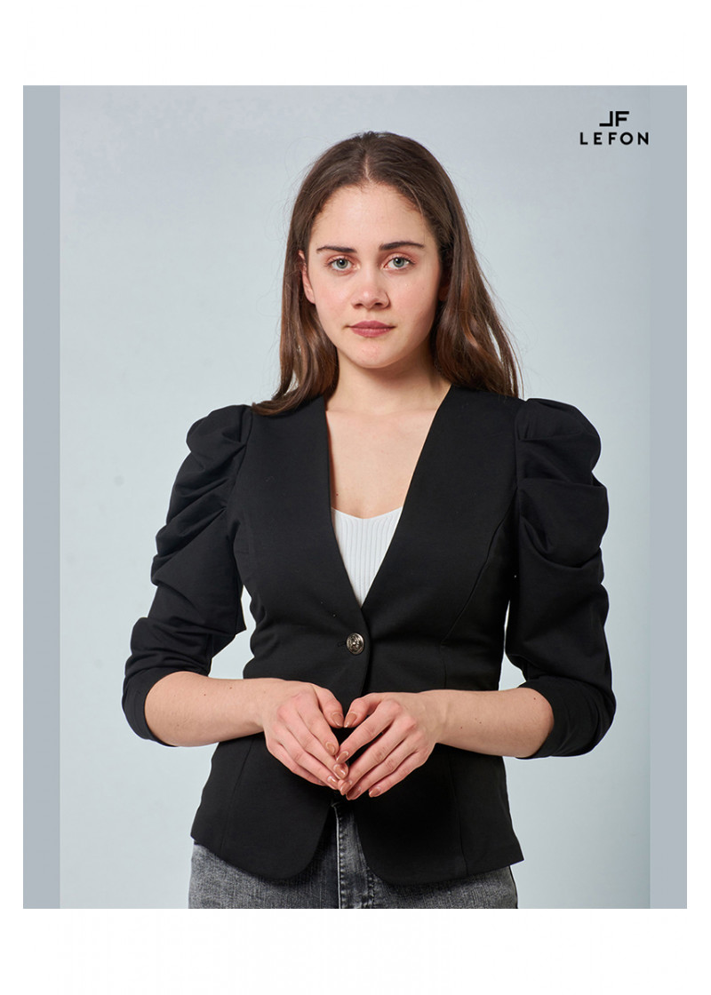 130123 PUFF SLEEVE COTTON JACKET 