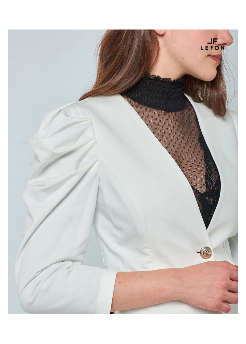 130123 PUFF SLEEVE COTTON JACKET 