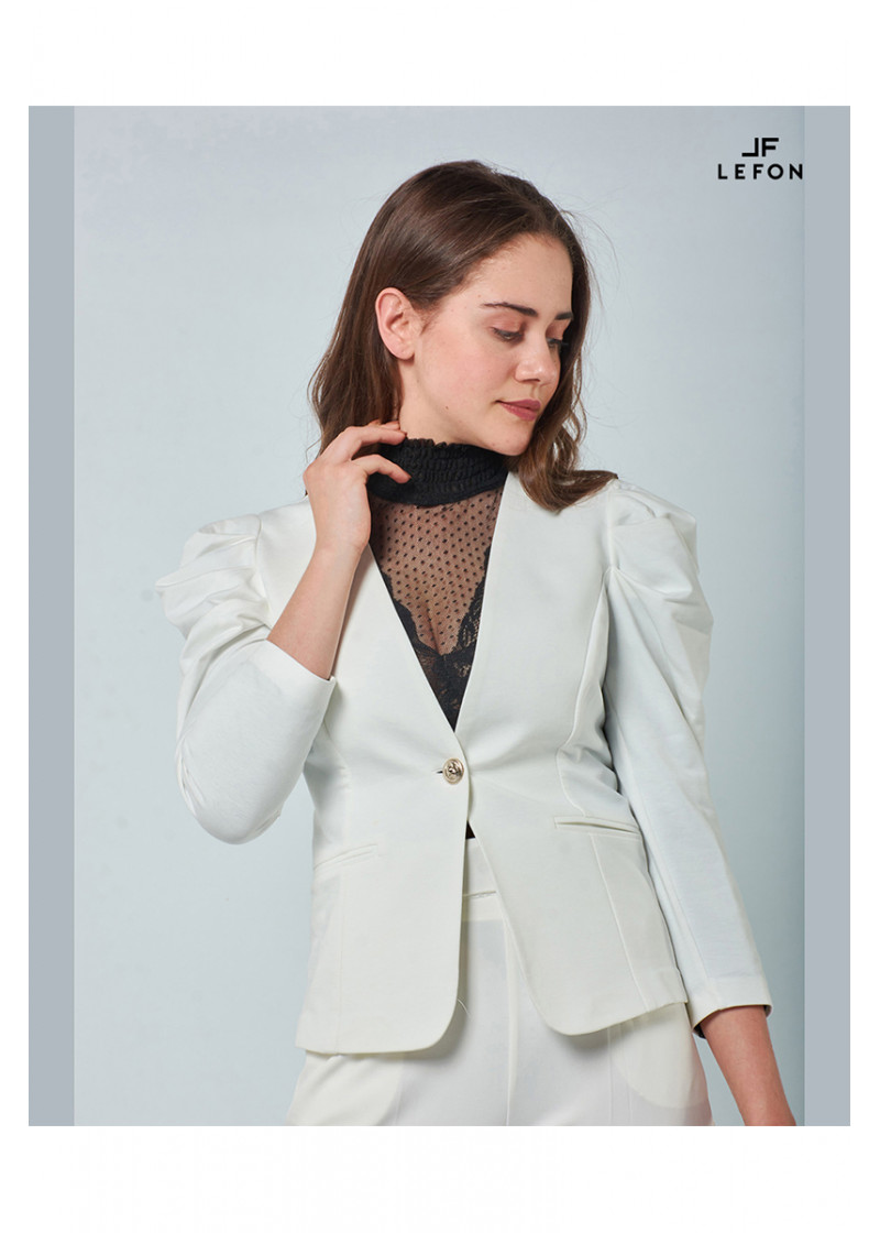 130123 PUFF SLEEVE COTTON JACKET 