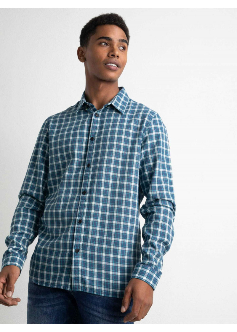 Men Shirt Long Sleeve Check 