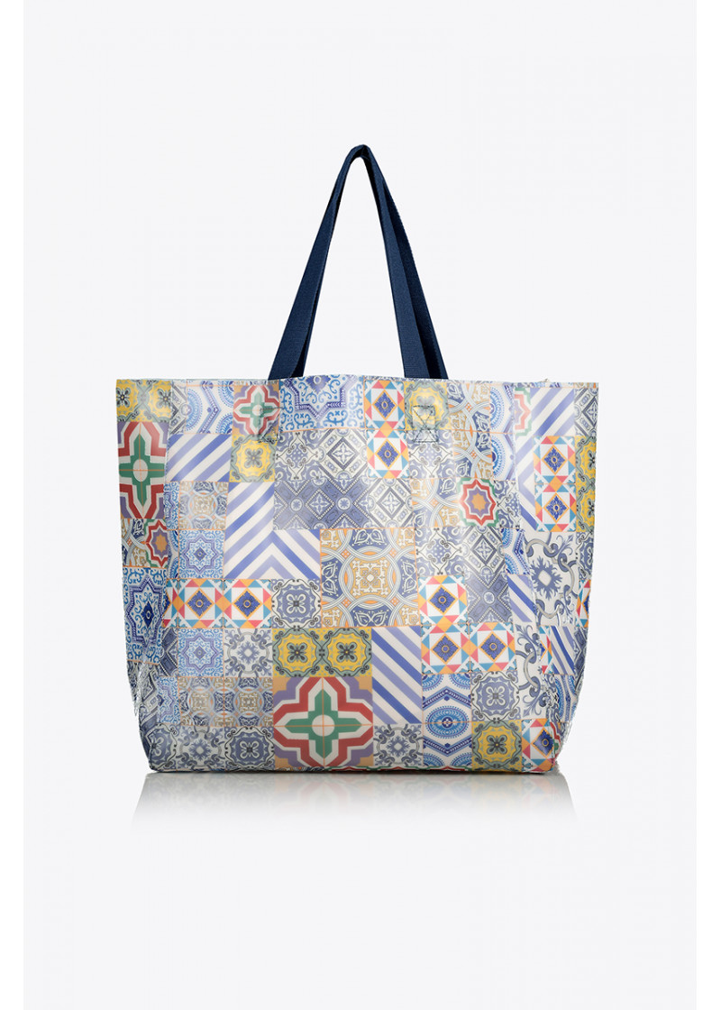 AZULEJOS BEACH BAG PLASTIC GRACE 